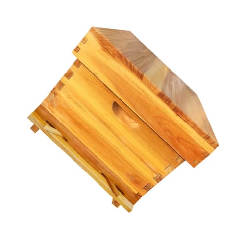 Beekeeping Hive Box with Partition Board and Mesh Cover, Cedar Wood Bee Hive for Outdoor Home Beekeeping, Wax-Boiled Langstroth Beehive Kit for Professional Apiaries
