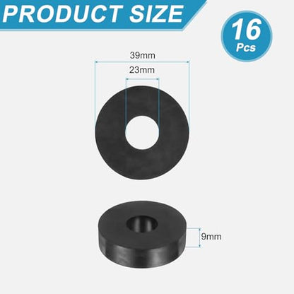 uxcell 16 Pcs Rubber Spacers 39mm OD x 23mm ID x 9mm Height Round Anti Vibration Spacer Rubber Bushing Grommets - size: 39mm OD x 23mm ID x 9mm Height
