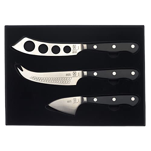 Mercer Culinary Renaissance Cheese Knife Set - color: Black Handle, size: 3-Piece Cheese Knife Set