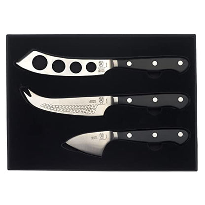 Mercer Culinary Renaissance Cheese Knife Set - color: Black Handle, size: 3-Piece Cheese Knife Set