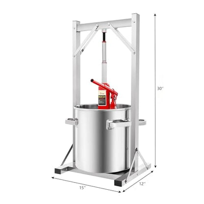 6 Gallon Hydraulic Fruit Wine Press for 100% Nature Juice Making | Manual Juice Maker, Apple Grape Berry Vegetables Crusher, Olive Oil Cider Wine Making - color: 6 Gallon