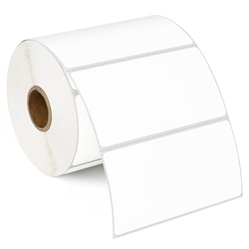 L LIKED 4" x 2" Thermal Labels, Blank Removable Labels with No Residue, Water and Oil Resistant, Use for Both Home and Office (1 Roll, 750 Labels) - size: 4x2-750