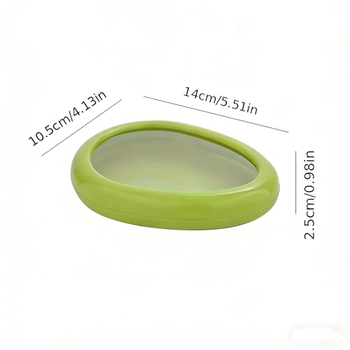 Reusable Food Cover with Lid Stretch Wrap Saver for Fruit and Vegetables Kitchen Storage Cover for Onion Lemon Tomato - color: green