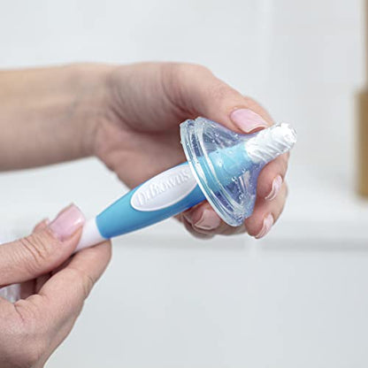 Dr. Brown's Reusable Sponge Baby Bottle Cleaning Brush Set with Suction Cup Stand,Scrubber and Nipple Cleaner,Blue,(Pack of 18) - color: Blue Bottle Brush, size: 18-Pack