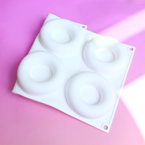 3D Donut Silicone Mold, Cupcake Baking Pan Mousse Tray Molds, Kitchen Cake Decorating Fondant Mould for Pumpkin Shaped Baking Mousse Cake, 6-Cavity Non-Stick Silicone Moulds (D_ Donut) - size: D_ Donut