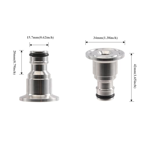 34mm TC to Garden Connector - Stainless Steel 304 Tri Clamp Garden Adapter for Homebrew Brewery Conical Fermenter Parts