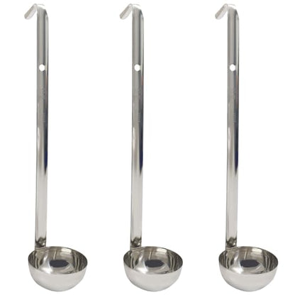 2 Oz Stainless Steel Ladle, 3 Pcs, 9" Long Handle Length | 2.36" Bowl Diameter, Sturdy Soup Ladle, For Stirring, Portioning and Serving, Restaurants and Home Use - size: 2 oz