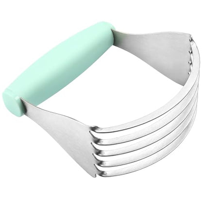 Spring Chef XL Dough Blender For Baking, Heavy Duty Manual Dough Mixer, Stainless Steel Pastry Cutter with Sharp Blades, Pastry Blender for Easy Mixing, Dishwasher Safe - Mint | Heavy Duty Dough Mixer with Stainless Steel Blades, Butter Cutter for Easy Mi