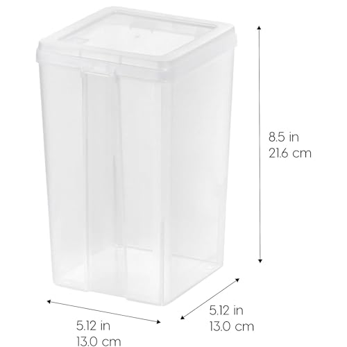 IRIS USA Vertical Plastic Flip Top Storage Containers Bins with Lids for Pantry, Home, Office, Organization, Medium, Stackable Hinged Organizer with Latches, Clear, 20 Pack - size: Medium - 20 Pack