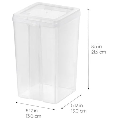 IRIS USA Vertical Plastic Flip Top Storage Containers Bins with Lids for Pantry, Home, Office, Organization, Medium, Stackable Hinged Organizer with Latches, Clear, 20 Pack - size: Medium - 20 Pack