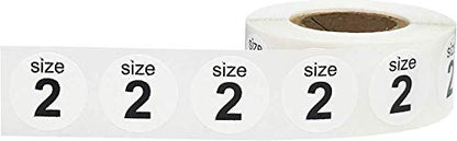 Shoe Size 2 White Stickers for Retail Clothing 0.75 Inch 500 Total Adhesive Labels - color: White Size 2