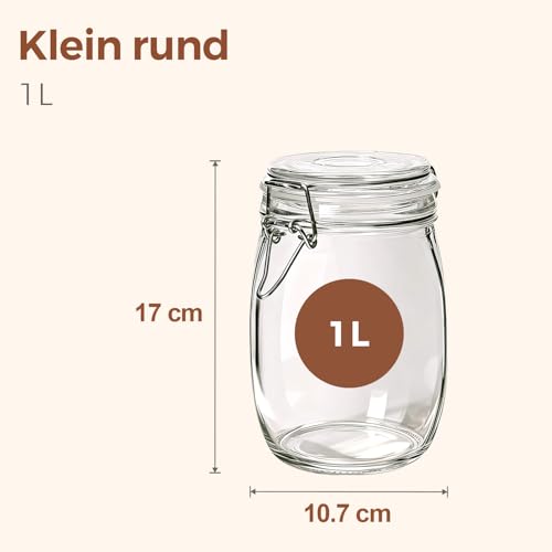 ComSaf Round Glass Jars with Airtight Lids 34 oz 3 Pack Apothecary Coffee | Cookie candy storage, Coffee food storage, Farmhouse decor, Kitchen counter display, Cabinet pantry jars, Snacks - size: 34oz*3