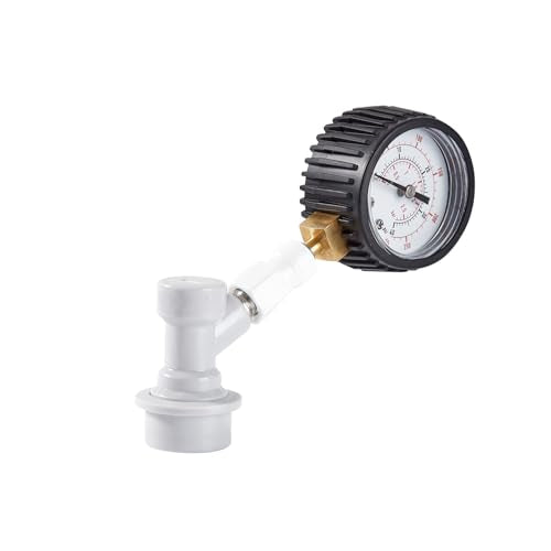 0-40PSI Brew Ball Lock Dial Keg Pressure Quick Tester Corny Beer Barrel Leaking Finder Handy Homebrew Kegging Pressure Tester