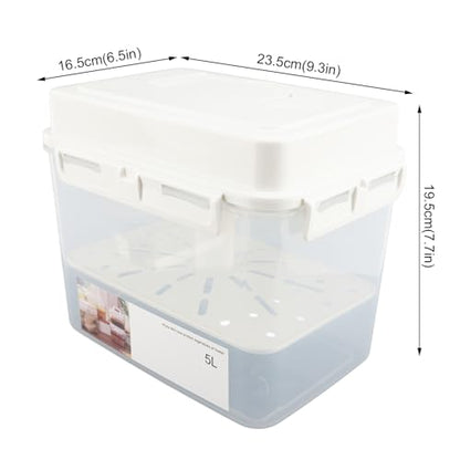 Fockety Pickle Container with Lid, 5L Food Storage Container Fermentation Jar Portable Handle Kimchi Container Sealed Lid Fermentation Container for, Olive and Jalapenos