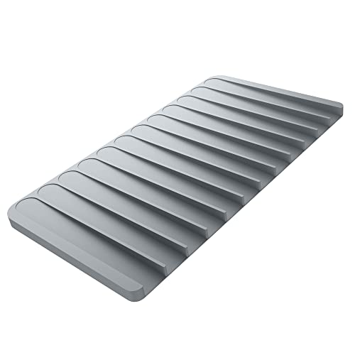 Kraus Self-Draining Silicone Dish Drying Mat or Trivet for Kitchen Counter in Light Grey, KDM-10LG - color: Light Grey, style: Drying Mat