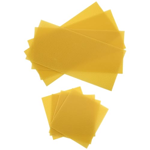 20 Pack Waxed Coated Foundation Sheets for Beekeeping, 16.65 X 5.51 Inch Beeswax Foundation Sheets, Plastic Bee Hive Foundation Sheet (40, Yellow)