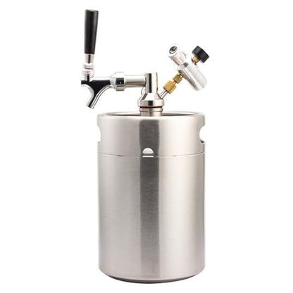 Mini Keg Growler Keg Kit System with Mini Keg Regulator to Carbonate Draft Beer and Keep Beer Fresh for Homebrew Craft and Draft Beer(2L) - size: 2L
