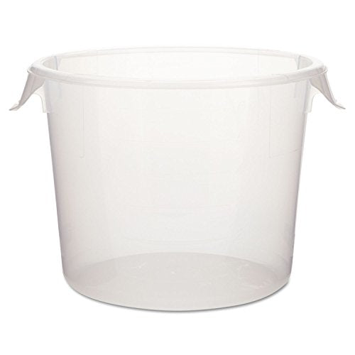 Rubbermaid Commercial Products Plastic Round Food Storage Container with Bail Handle, 6 Quart, Clear, High Temperature Range Food Organization/Storage for Wet/Dry Food in Kitchen/Restaurants/Cafeteria - color: Clear, size: 6 Qt.