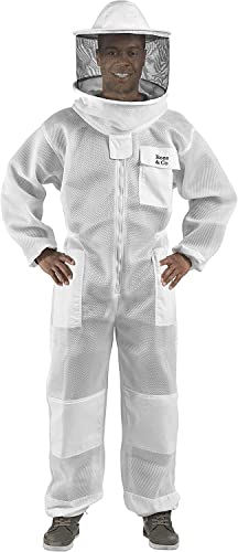 Bees & Co U83 Ultralight Beekeeper Suit with Round Veil - size: Small