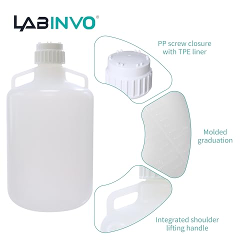 50L(13.2 Gallon) Lab Round Carboy, PP Materia Bucket,Molded Graduation, with Integrated Shoulder Lifting Handle, IN-CAB50 - style: 50L