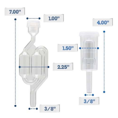 Fermentaholics Airlock 4 Pack – Brewing & Fermentation Airlocks – Use with Drilled Rubber Stopper, Grommeted Lid – Make Beer, Wine, Sauerkraut, Pickles, More (Mixed Airlock)