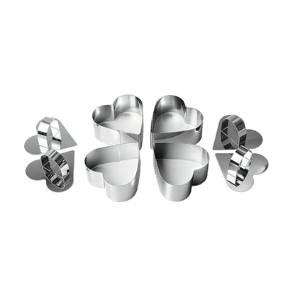 Heart Shaped Mousse Ring Set 4PCS with Pusher Stainless Steel Cake Mold for DIY Desserts Pastry Cheesecake Cookie Baking Tools(3.27 x 1.5Inch) - size: Heart