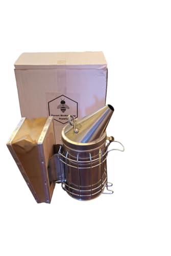 Bee Hive Smoker Kit with 1/2 lbs Cotton Fiber Smoker Fuel (stainless Steel)