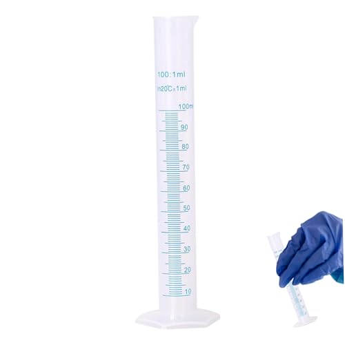 Plastic Graduated Cylinder 100ml Hydrometer Test Tube with Clear Scale Portable Measuring Cylinder for Home and School Science Laboratory Supplies - color: 100ml