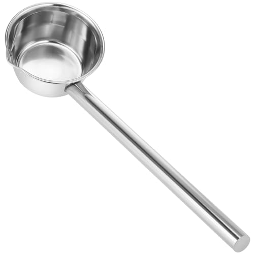 Stainless Steel Long Handle Water Scoop Kitchen Ladle with Spout 35cm Extra-long Handle Household Water Spoon for Cooking and Gardening Use