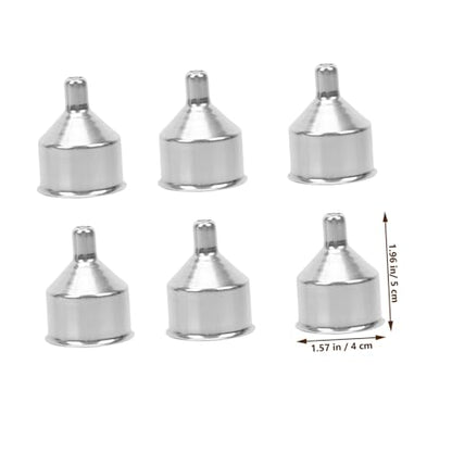 6Pcs Food Grade Stainless Steel Wide Mouth Funnels for Filling Bottles Small Liquid Transfer Funnels Resistant Scratching Lightweight Kitchen Accessories for Oil Wine Soy Sauce