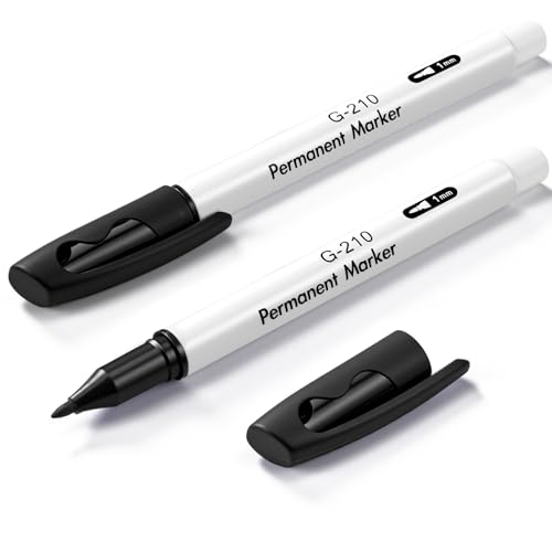 2 Pcs Freezer Permanent Markers Waterproof Fast Drying Labels Pens 1.0mm Chisel Fine Point Tips for Food Labels Fridge Freezer Storage Kitchen Lab Use General Organization(Black) - color: Black