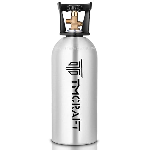 TMCRAFT 10lb CO2 Tank, High Strength Aluminum Alloy Cylinder with CGA-320 Valve, DOT Approved Cylinder for Kegerator kit and Draft Beer Dispensing