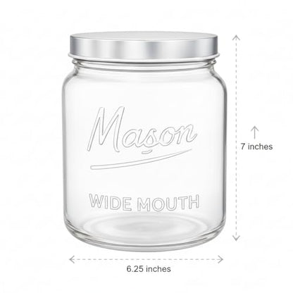 Kitchentoolz 64 oz Mason Jars Wide Mouth 2-Pack – Half Gallon Glass Jar with Lid – 1/2 Gallon Large Mason Jars with Lids for Food Storage, Canning, and Fermenting - size: Pack of 2