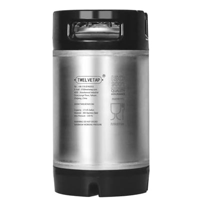 2.5 Gal Rubber Handle Corney Beer Keg 9.5L Premium Stainless Steel Homebrew Growler Leak Proof Lid Soda Barrel Home Brew