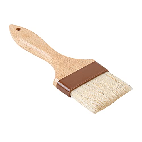 Restaurantware Pastry Tek 3 Inch Wide Buttering Brush 1 Boar Bristle Pastry Brush - Hardwood Handle Built-In Hanging Hole Wood Basting Brush Sturdy Ferrule For Glazing And Basting - size: 9 1/2"