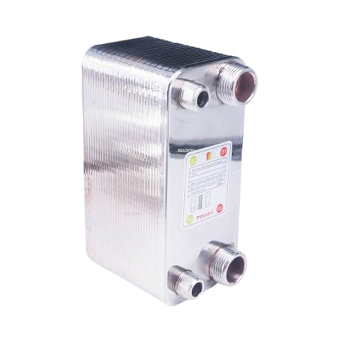 Heat Exchanger, 32 Plates Heat Exchanr Beer Wort Chiller Cooler SUS 304 Stainless Steel For Homebrew Cooling