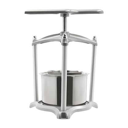 3L Fruit Wine Press Fruit Cider Grinder w/Dual Stainless Steel Barrels Manual Juice Maker Cider Apple Grape Tincture Vegetables Honey Olive Oil Making Press for Herb Vegetables Home Kitchen Use - size: 3L/0.8Gallon