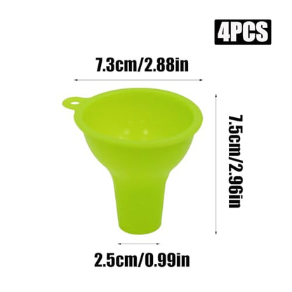 4 PCS Wide Mouth Funnels, Silicone Funnels for Filling Bottles, Multi Color Flexible Canning Funnel Set for Jars, Kitchen Use, Liquid Oil and Powder Transfer(Color 1)