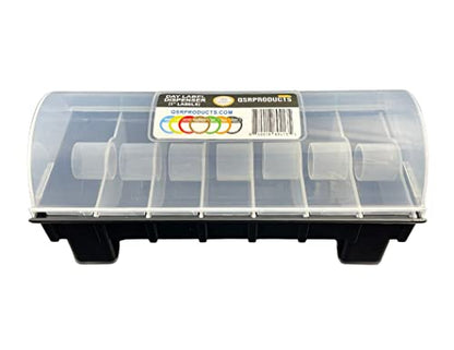 QSRProducts 7-Slot Day of The Week Covered Label Dispenser (for 3/4" & 1" Labels) - Food Sticker Holder for Inventory Management and Meal Prep, Protects Labels Inside