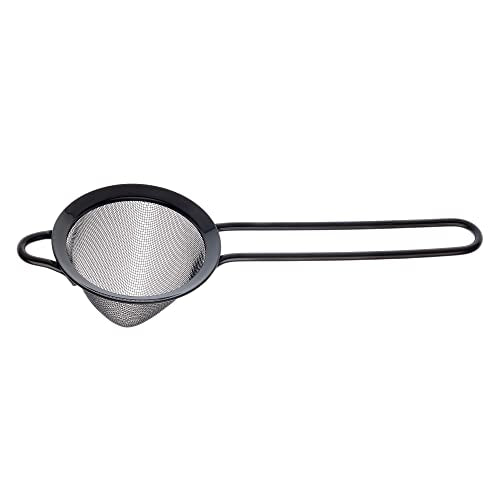 Barfly Fine Mesh Strainer, 3 1/2" Diam. Bowl, Gun Metal Black