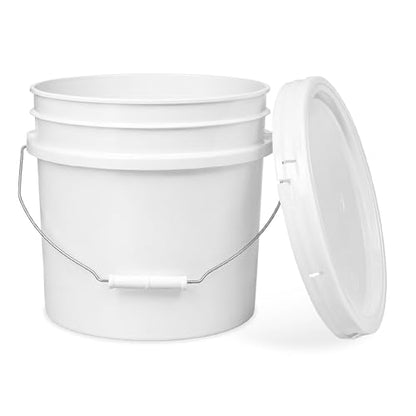 ePackageSupply 3.5 Gallon Bucket, Food Grade w/Lid BPA-Free, 3 Pack/White | Airtight Gasketed Tear Strip Lid, Heavy-Duty 90 Mil HDPE Plastic Pail, Bulk Storage, Food Safe Durable Container, Made in USA - size: 6 Packs