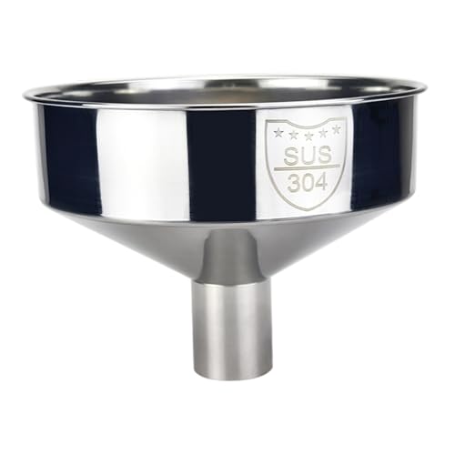 Large Mouth Funnel, 8-Inch Wide Stainless Steel Funnel for Kitchen Use, Seamless Design for Liquids & Dry Goods
