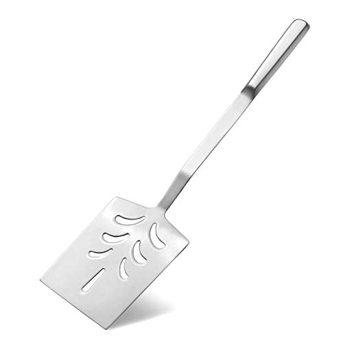 New Star Foodservice Hollow Handle Notched Serving Spoon (Silver, Perforated Spatulas (15-Inch)) - size: Perforated Spatulas (15-Inch)