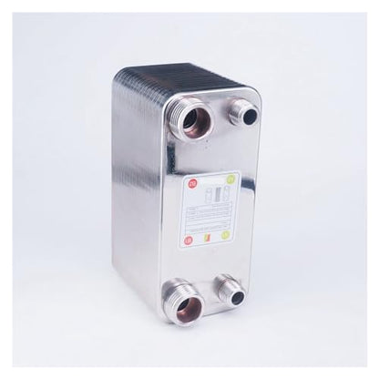 Heat Exchanger,38 Plates Heat Exchanger Beer Wort Chiller Cooler Stainless Steel for Homebrew Cooling