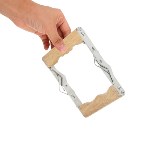 VICASKY 3pcs Bee Frame Holder Beekeeping Tools with Wooden Handle and Stainless Steel Clamp for Stable and Secure Frame Holding, Minimizing Disturbance, for Inspection and Honey Harvesting