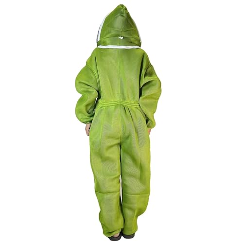 Bee Suit Beekeeping Cotton Suit Beekeeper Protection Clothing Safety Sting Proof Ventilated Anti Bee Jacket Attached Fencing Veil(XXL) - size: XXL