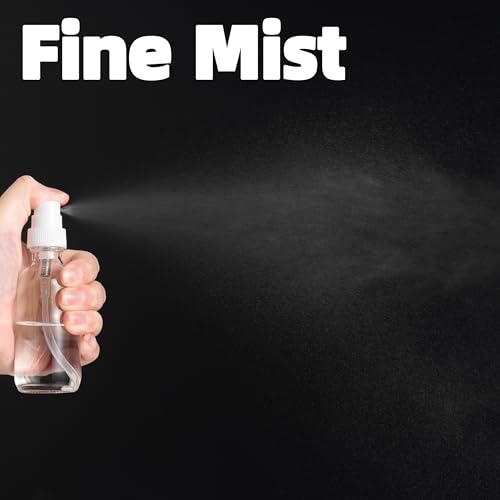 4 Pack 2oz Clear Glass Spray Bottles, Fine Mist Refillable Atomizer for Essential Oils, Perfume, Hair, Face & Travel | Leak-Proof Mini Empty Spritzer Bottles with Labels, Funnel & Pipette (60ml) - color: Clear