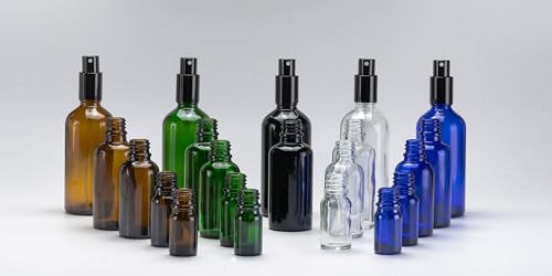 YIZHAO Blue Glass Spray Bottles 2oz, with Small Fine Mist Spray, Metal Cap, Refillable for Essential Oil,Travel,Cleaning,Perfume,Aromatherapy,Makeup – 12 Pcs - color: Blue, size: 50ml-12