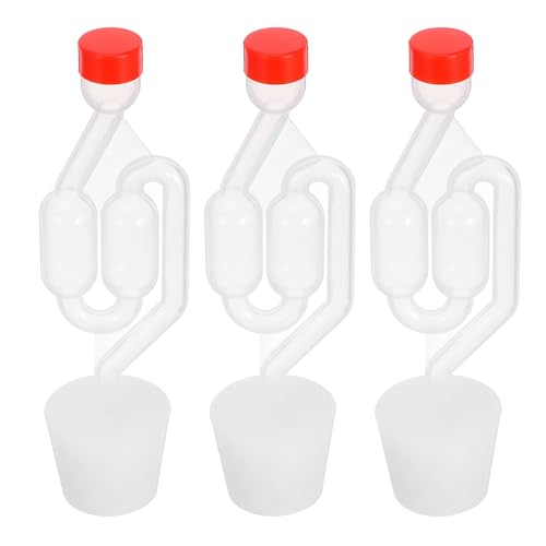 TIDTALEO 3pcs S-shaped Airlocks for Fermentation, Brewing Air Locks for Wine, Beer, and Pickling, with 9# Perforated Valves for Home Brewing Accessories