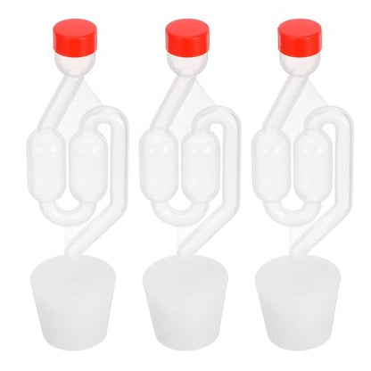 TIDTALEO 3pcs S-shaped Airlocks for Fermentation, Brewing Air Locks for Wine, Beer, and Pickling, with 9# Perforated Valves for Home Brewing Accessories